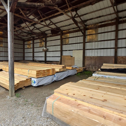Lumber outside of Salem Lumber and Feed.