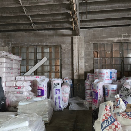 Insulation outside of Salem Lumber and Feed.
