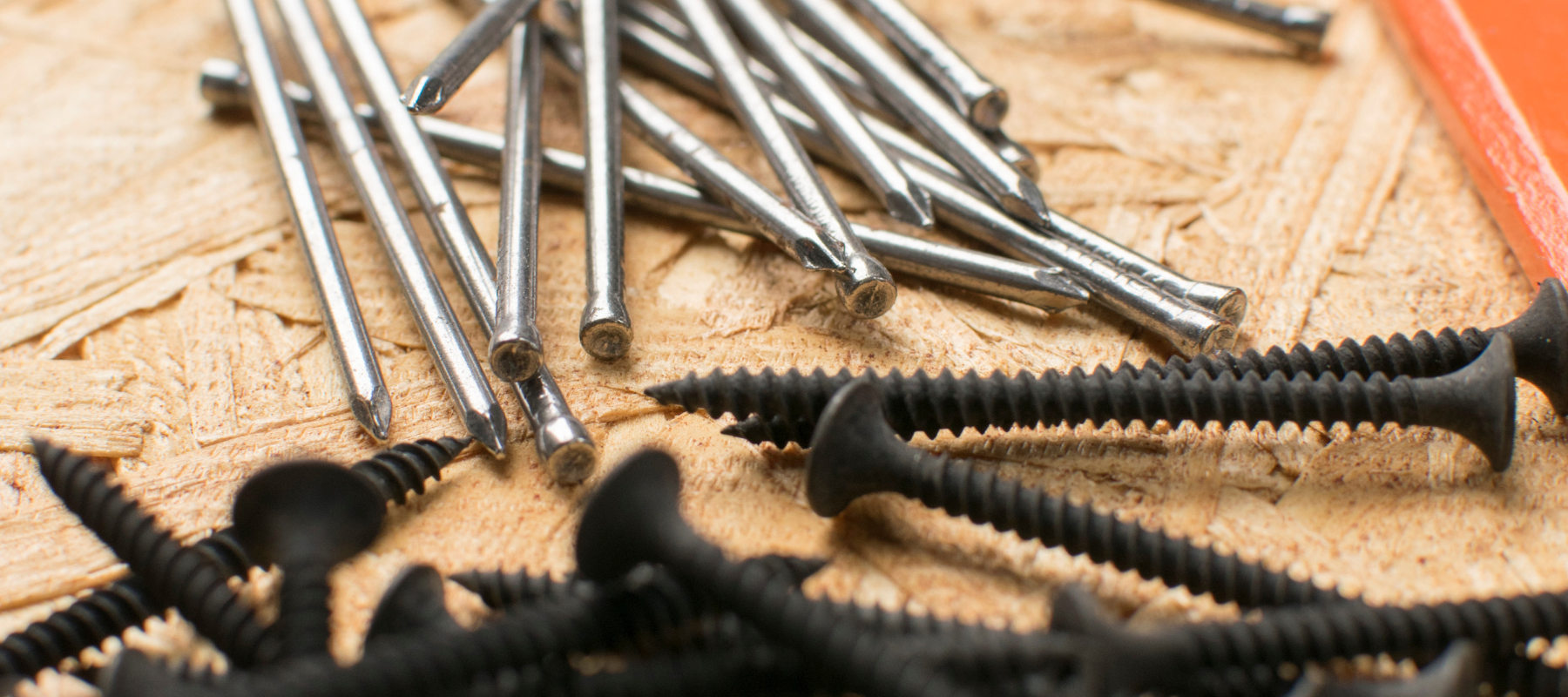 Wood screws and nails.